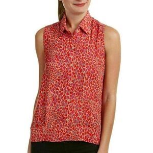 Cabi Sleeveless Collared Button Down Blouse Size Medium